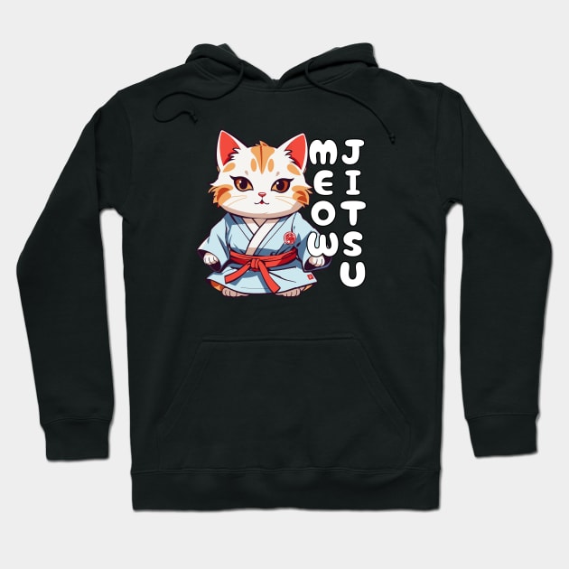 Meow-Jitsu Jiu Jitsu Cat Hoodie by ElCrocodel